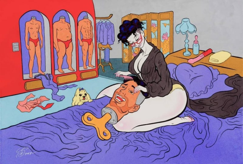 Strange erotic anime from Taiwanese artist Lin Pigo