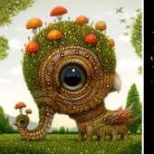 Streams of Consciousness in Naoto Hattori's paintings, similar to hallucinations