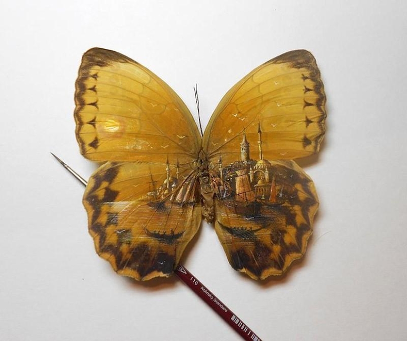Stunning micro-drawings on unusual canvases