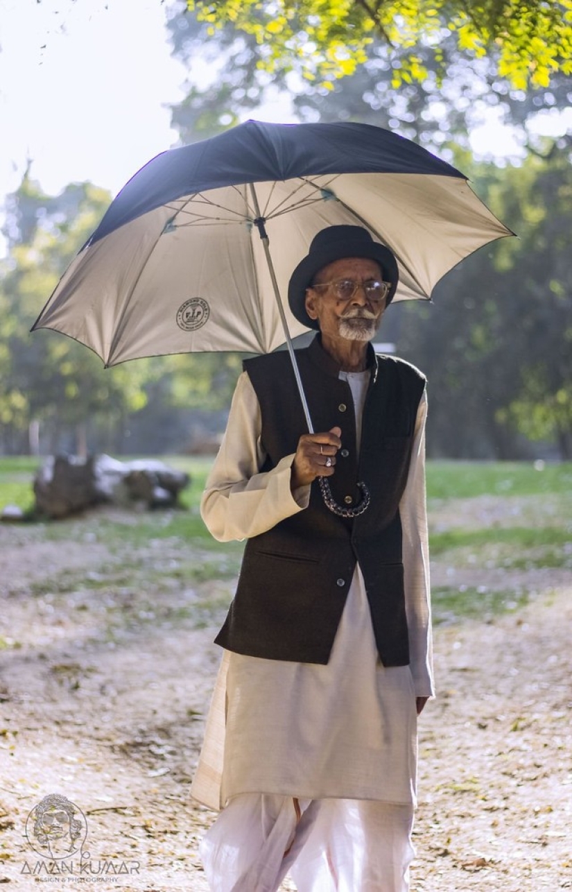 Style and fashion work wonders: grandson turned his 96-year-old farmer grandfather into a real dandy