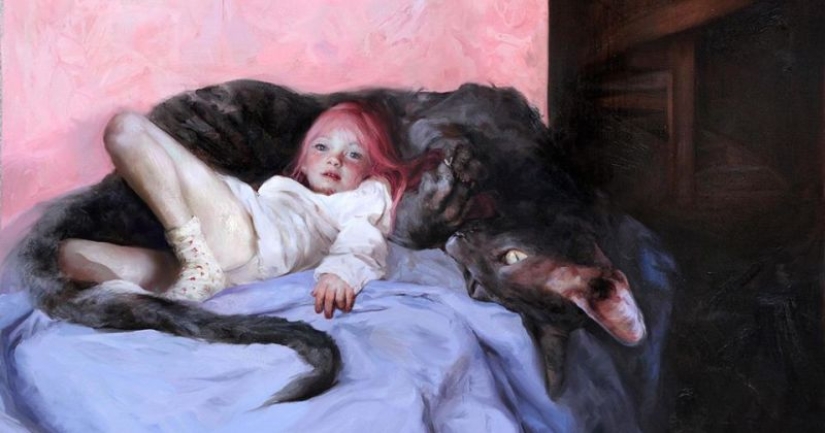 Sueños de la infancia y pesadillas en las pinturas de la artista Guillermo Lorca