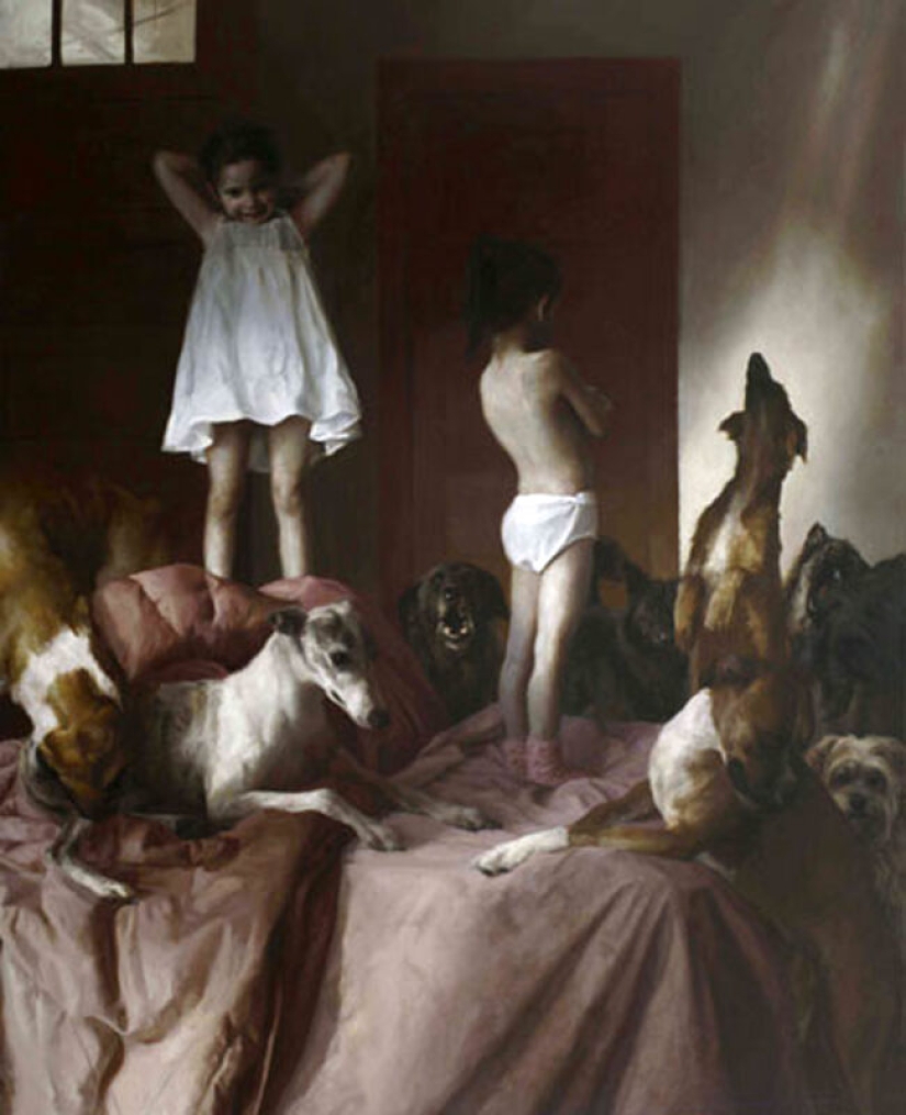 Sueños de la infancia y pesadillas en las pinturas de la artista Guillermo Lorca