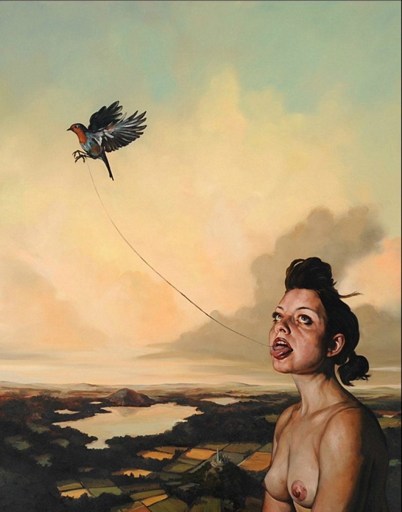 Surrealista Erik Thor Sandberg: equilibrio en el turno de Vicio y la virtud