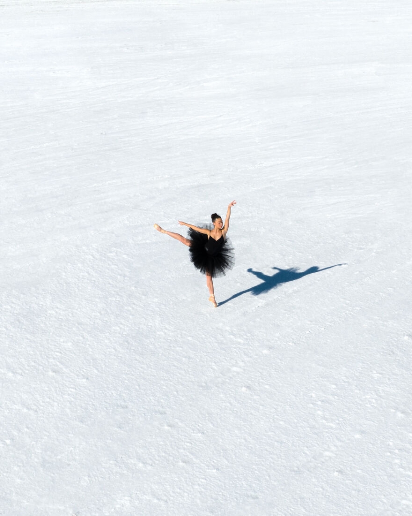 Swan Lake Reimagined: 16 Aerial Photos Of Ballet Dancers Captured On The Salt Lake In Utah