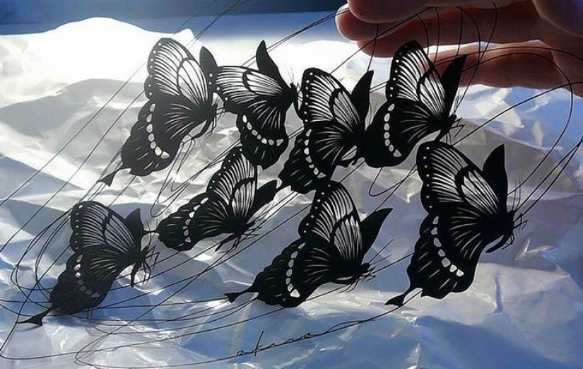 Tallado en papel por el artesano japonés Akira Nagaya