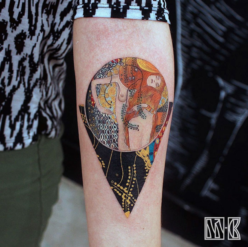 Tatuajes para aquellos que están encantados con el trabajo de Gustav Klimt