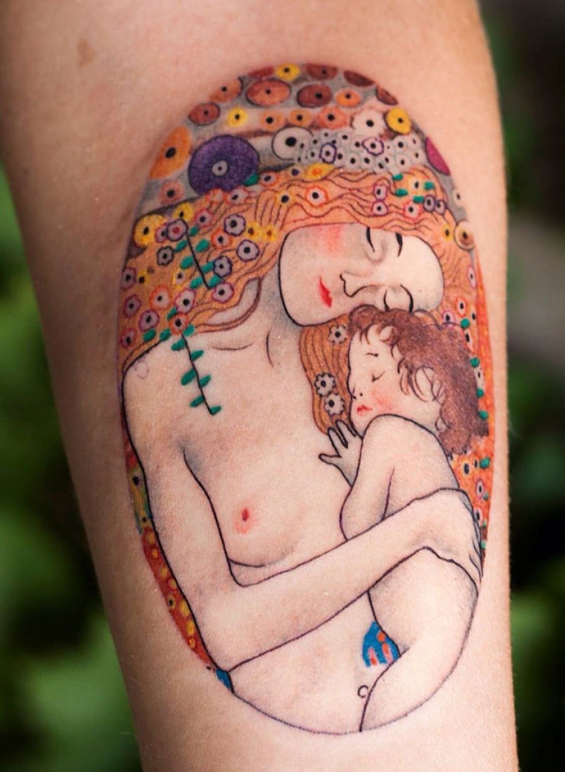 Tatuajes para aquellos que están encantados con el trabajo de Gustav Klimt