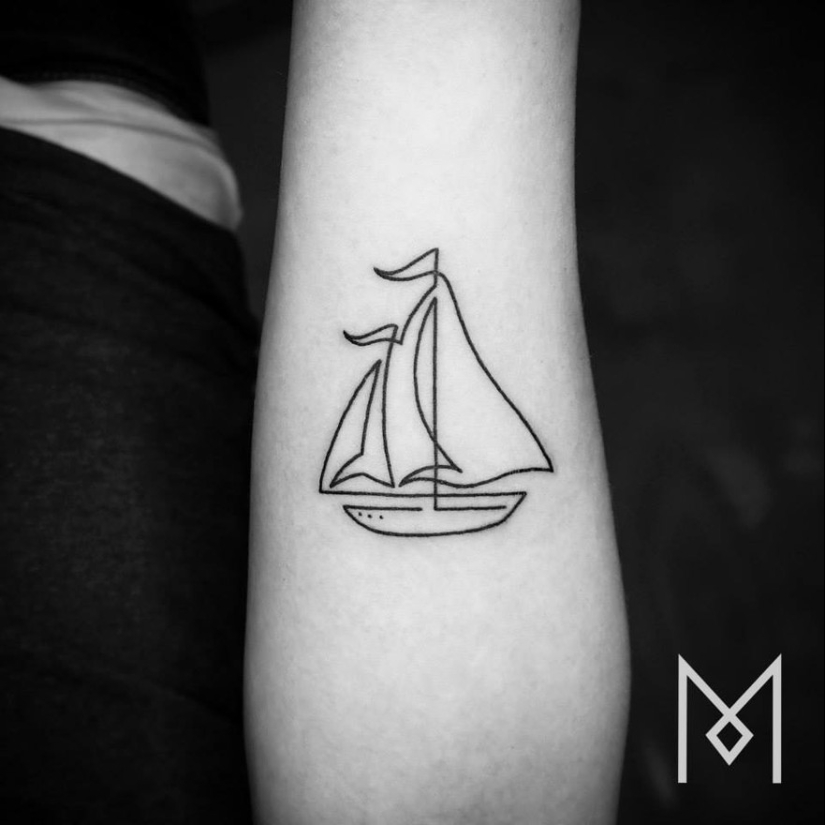 Tatuajes súper hermosos dibujados en una línea.
