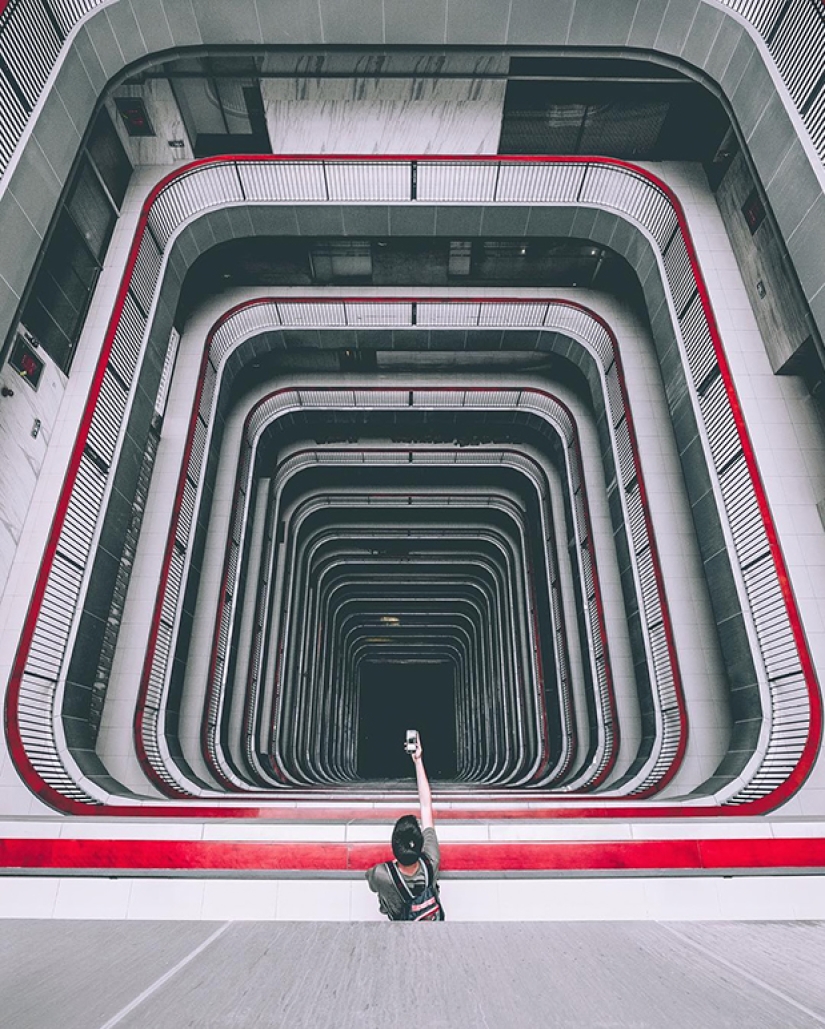 The 20-year-old photographer shoots truly dizzying urban landscapes in different countries