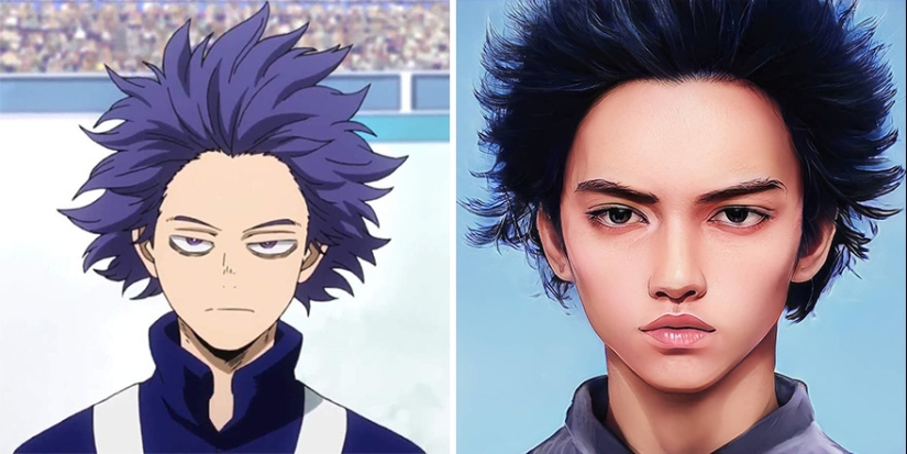 The artist and the neural network showed how anime characters would look in real life