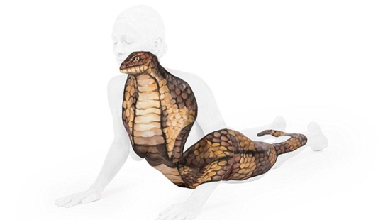 The artist turns naked bodies into optical illusions with wild animals