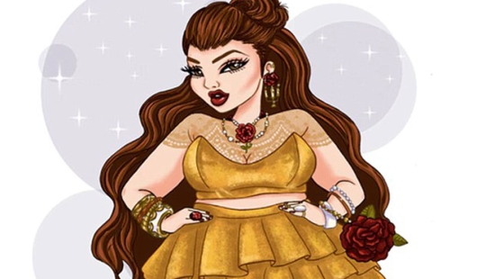 The artist, who was teased for being overweight, painted Disney princesses with luxurious shapes The artist, who was teased for being overweight, painted Disney princesses with luxurious shapes