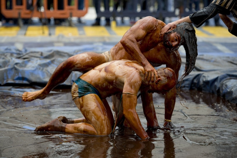 The British are going crazy - in England there was a championship in gravy wrestling