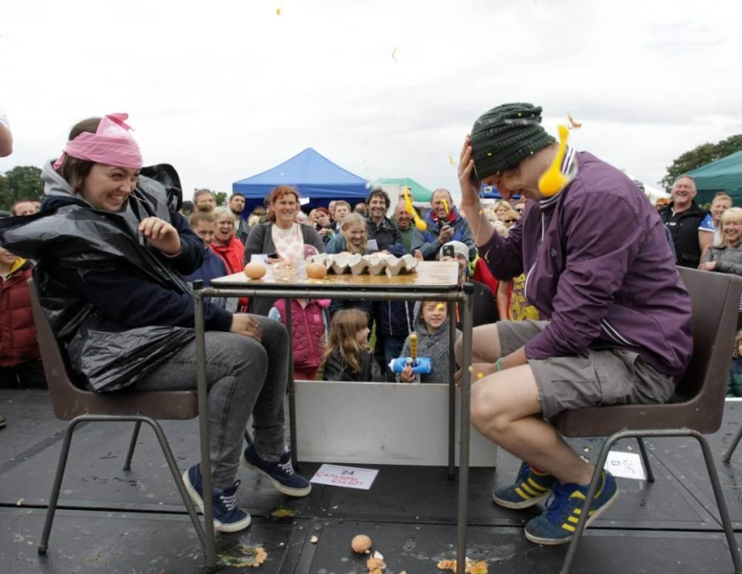The British held the World Egg Throwing Championship