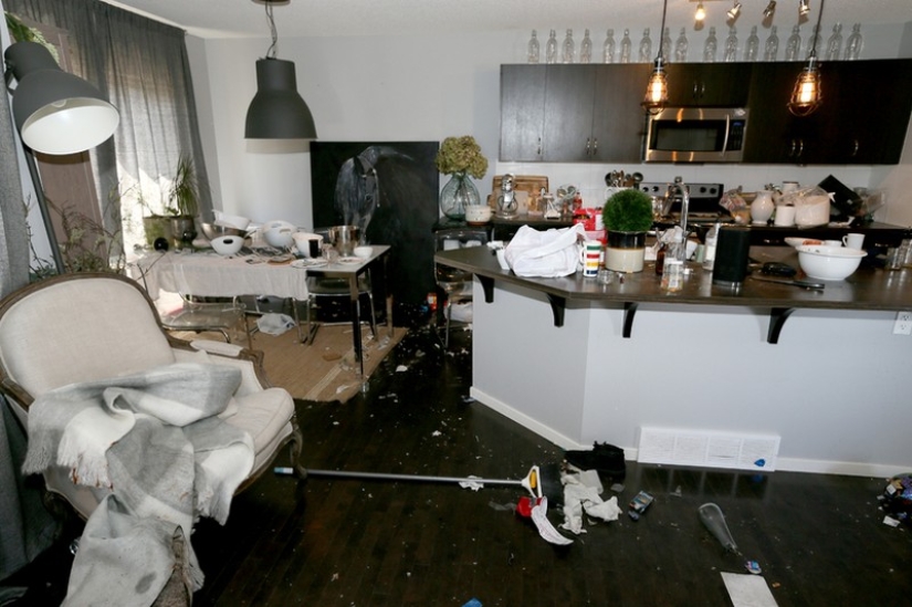 The couple rented out their house on Airbnb, and returned to the wrecked home