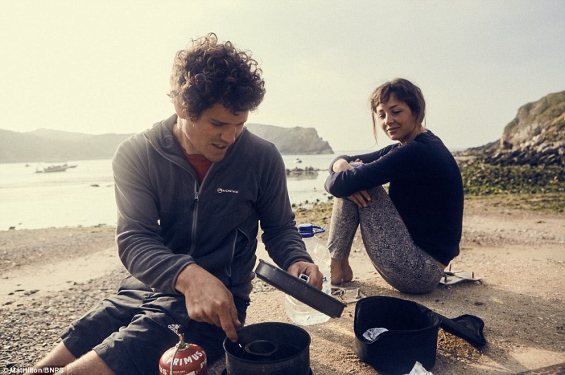 The couple sailed on a homemade boat with oars the way from England to France