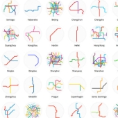 The designer turned the schemes of the world metro into minimalistic symbols