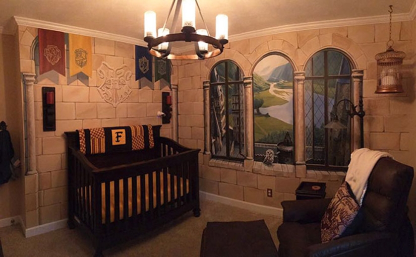 The father made a nursery in the style of Harry Potter for his little wizard