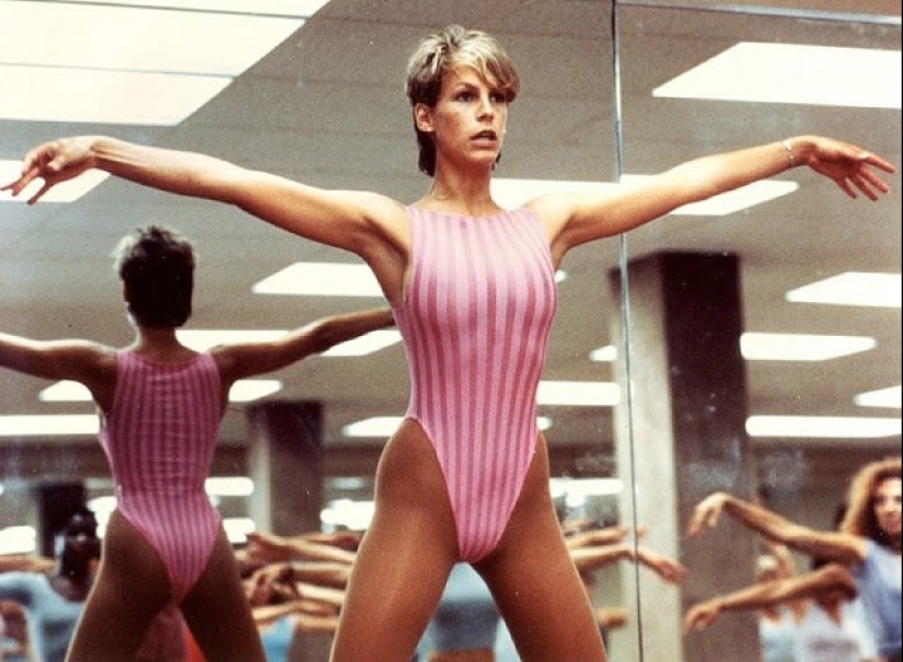 The fitness icon of the 80's: sporty and sexy Jamie Lee Curtis