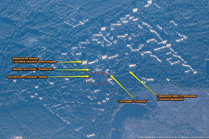 The ghost of Chernobyl on an August morning: a view from above