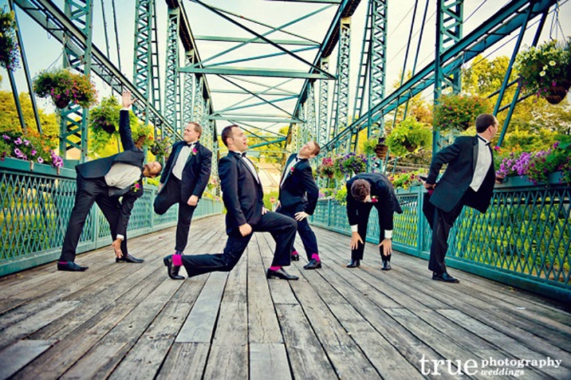 The groom's friends, without whom the wedding photo shoot would be the most boring event