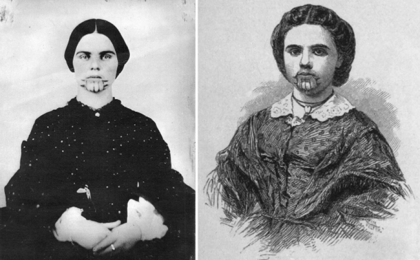 The history of olive Oatman — girl with the tattooed face who has lived five years with the Indians