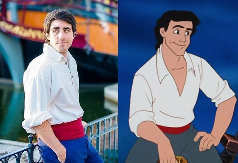 The living Prince Eric from The Little Mermaid embodies girlish dreams in the form of Disney characters