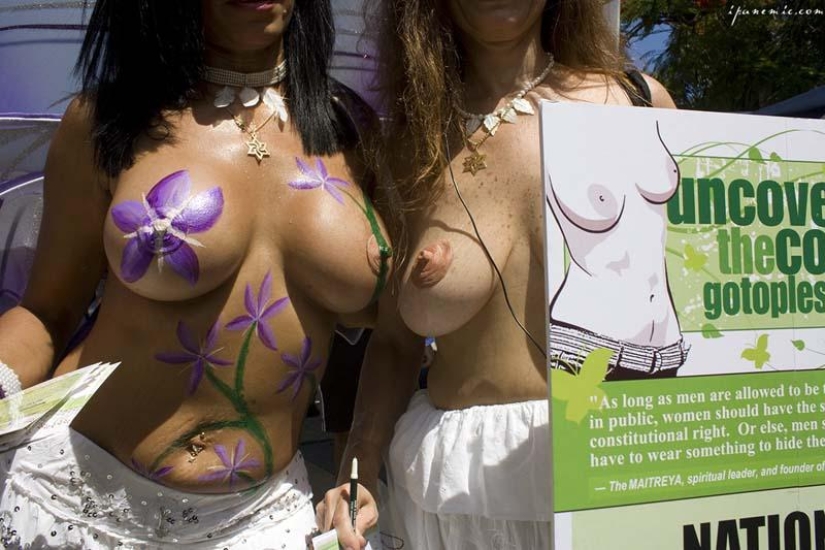 The most interesting shots of National Topless Day in the USA
