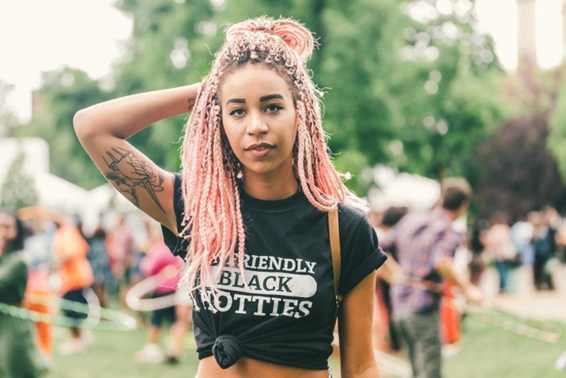 The most stylish and beautiful girls of the festival Afropunk-2014