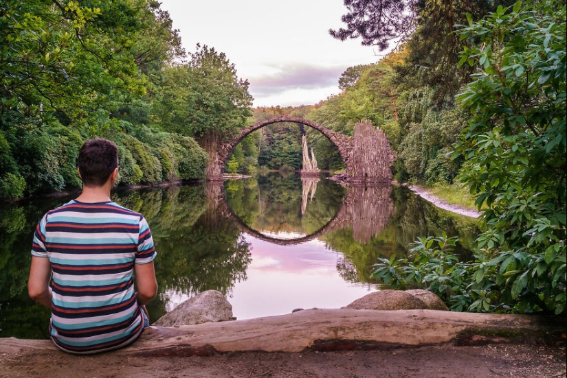 The mystical Rakotzbruke Bridge, which was built by the devil