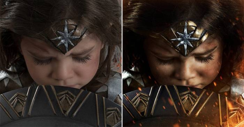 The photographer fulfilled the dream of a 3-year-old daughter and turned her into a real Wonder Woman