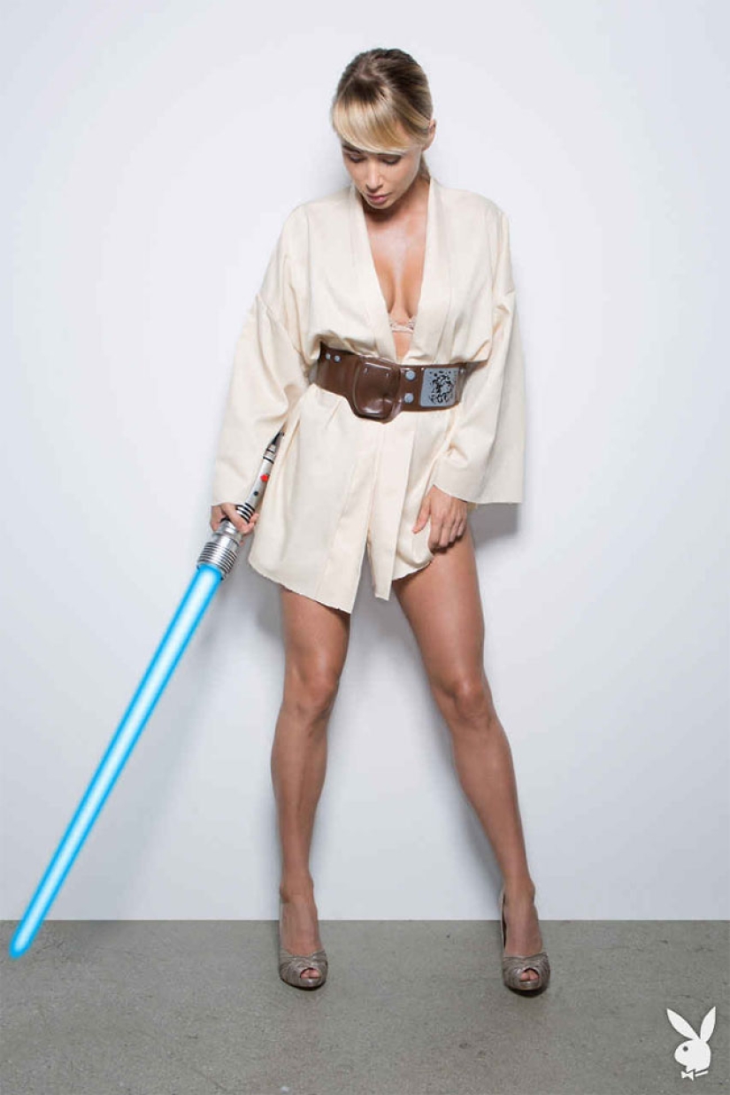 The Playboy model tried on images of her favorite characters from "Star Wars"
