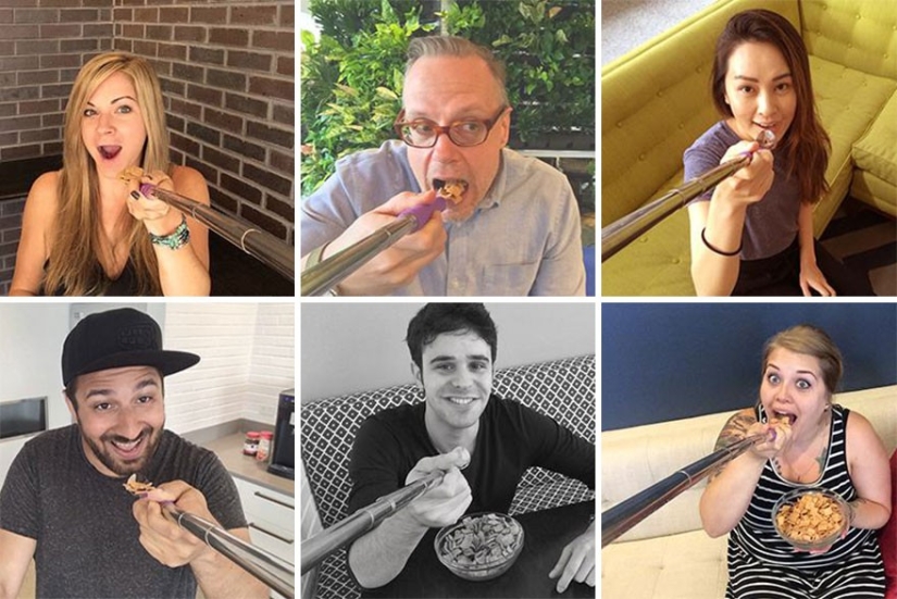 The selfie spoon lets you take photos while you eat!