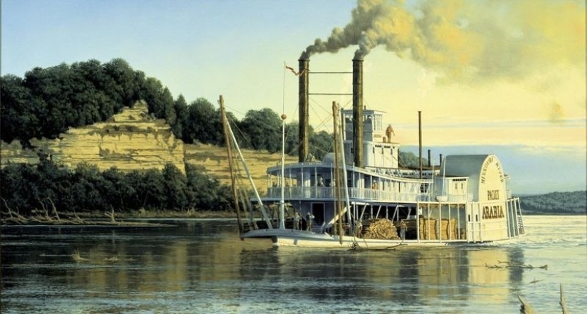 The story of the steamship "Arabia", which sank in the river, and was found in a corn field