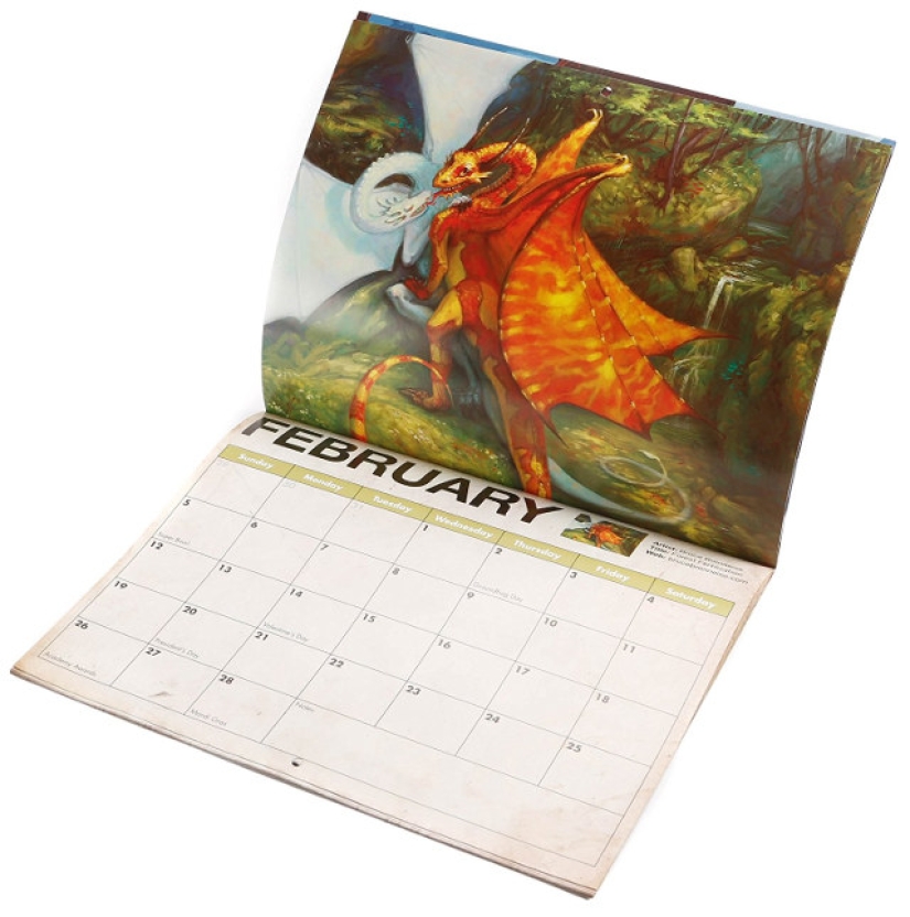 The strangest gift is a calendar with copulating dragons for 2017