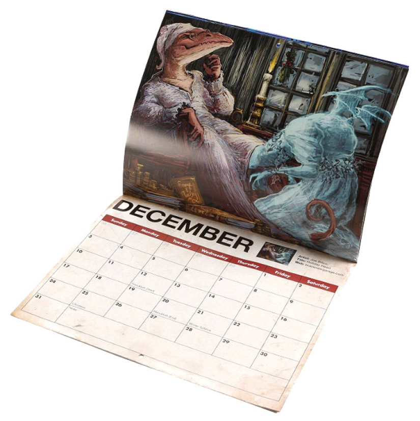 The strangest gift is a calendar with copulating dragons for 2017