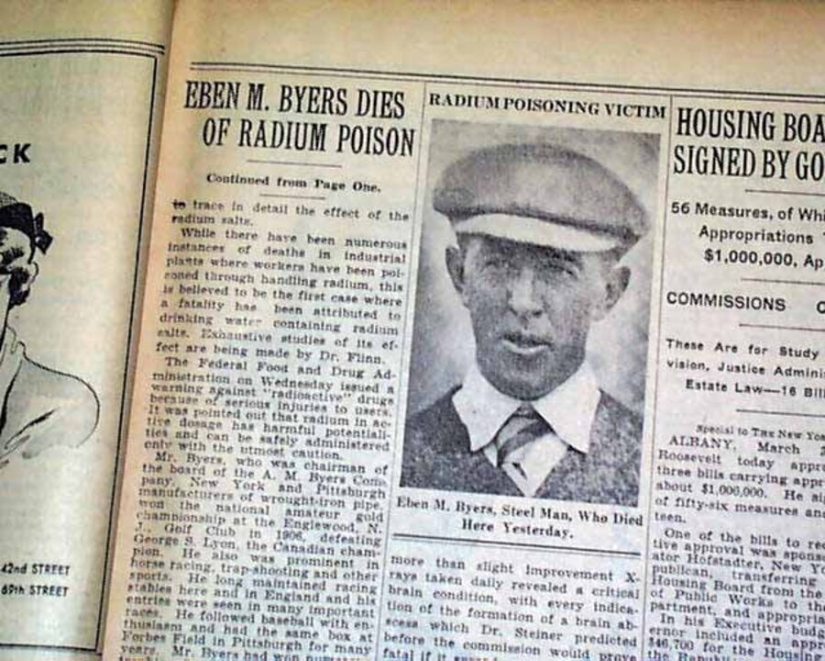 The tragic story of Eben Byers, who was treated with radium Pictolic