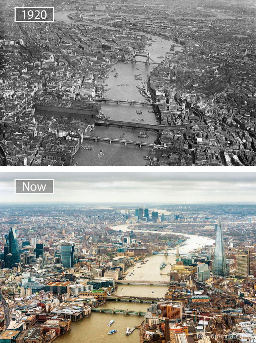 The Wind of change: Famous cities from the same perspective in the past and present