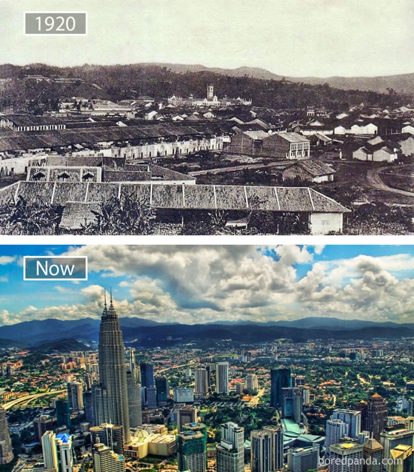 The Wind of change: Famous cities from the same perspective in the past and present