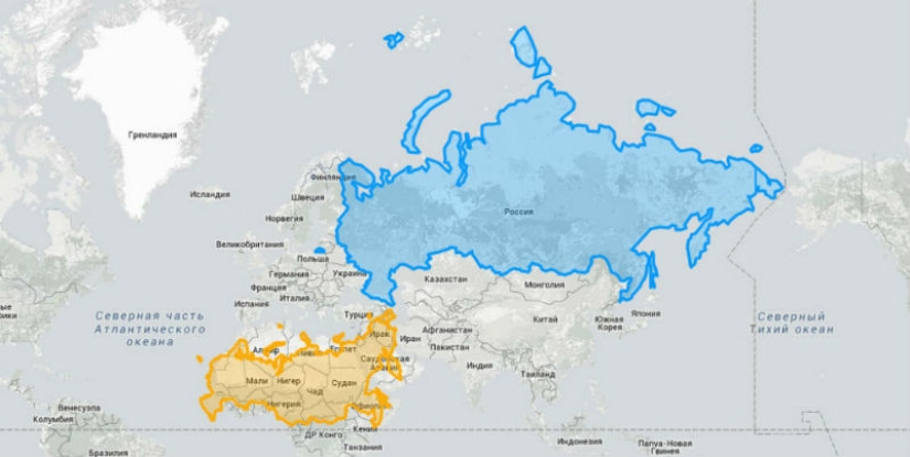 These maps will allow you to see the real size of the countries of the ...