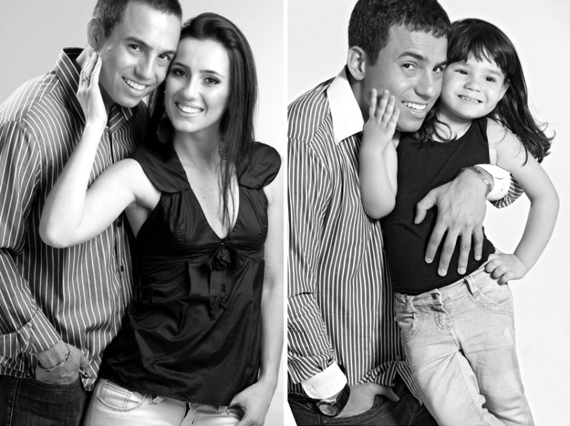 Three years after the tragedy, a Brazilian recreates a photo of his late wife with his three-year-old daughter