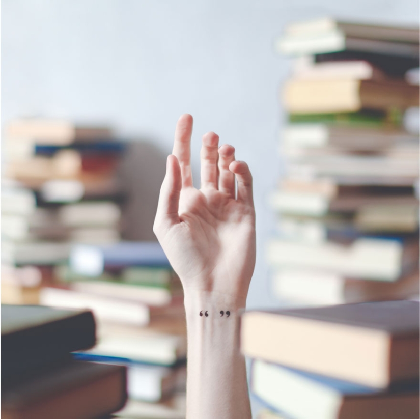 Tiny tattoos paired with a suitable background - this is real fine art!