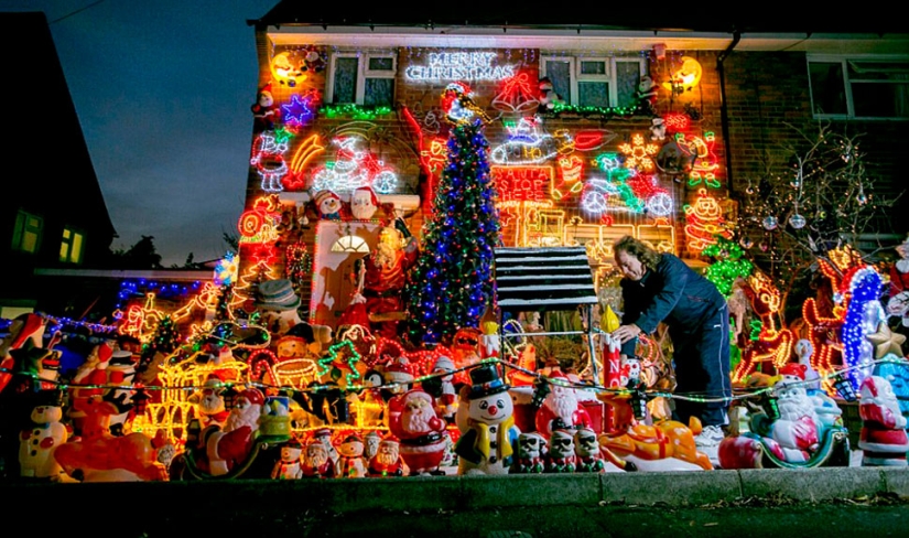 Todo lo mejor a la vez: los fanáticos navideños decoraron la casa con todo lo que pudieron