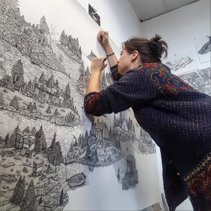 Todo un mundo sobre el papel: una mujer británica crea paisajes increíbles con una pluma ordinaria