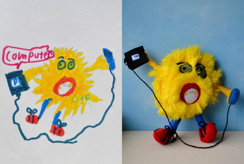 Toys created from children&#39;s drawings