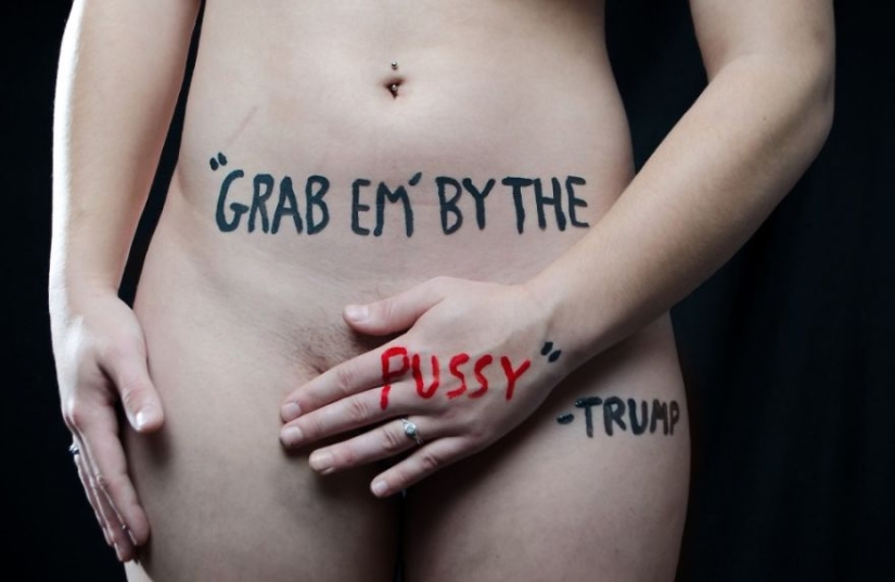 Trump Me: An 18-year-old student put offensive Trump quotes on her body for a bold photo project