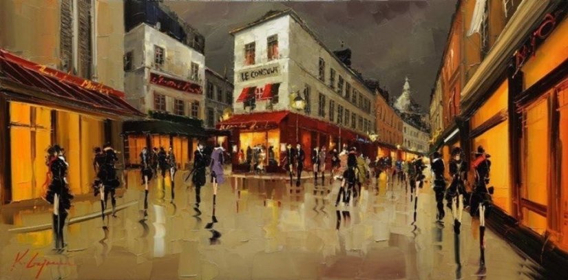 Un artista que pinta con sol y lluvia
