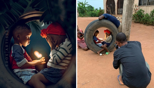 Un fotógrafo de Nigeria muestra detrás de las escenas de sus fotos