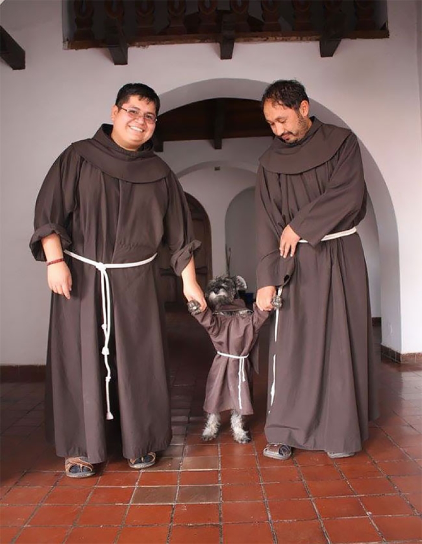 Un perro callejero se convirtió en un verdadero monje católico