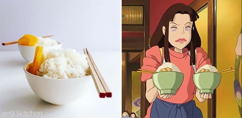 Una gran idea de cómo alimentar a un niño caprichoso: una mujer japonesa cocina platos de dibujos animados de Miyazaki